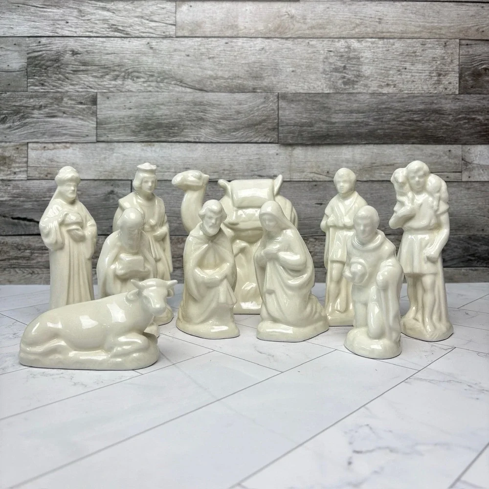 VTG Porcelain Nativity Scene 10 pc 6